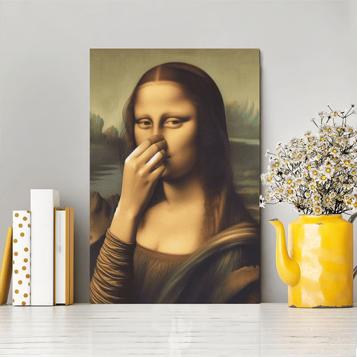 Mona Lisa met een Knipoog – Humoristische Poster