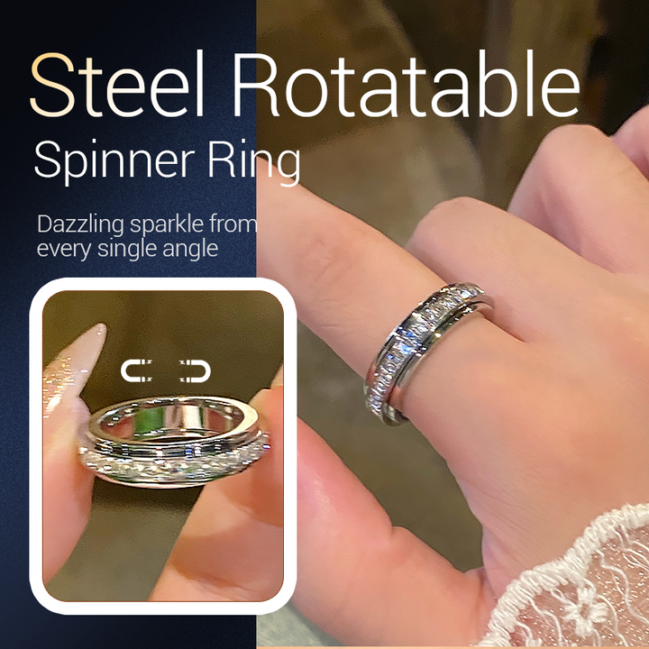 Luxe Stalen Draaibare Spinner Ring – Stijlvol Design & Ontspannende Functie