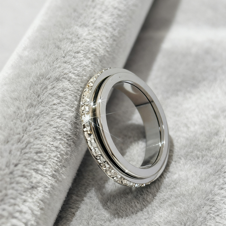 Luxe Stalen Draaibare Spinner Ring – Stijlvol Design & Ontspannende Functie