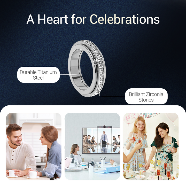 Luxe Stalen Draaibare Spinner Ring – Stijlvol Design & Ontspannende Functie