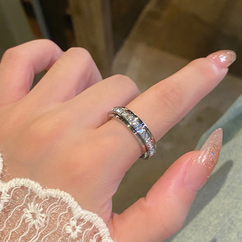 Luxe Stalen Draaibare Spinner Ring – Stijlvol Design & Ontspannende Functie