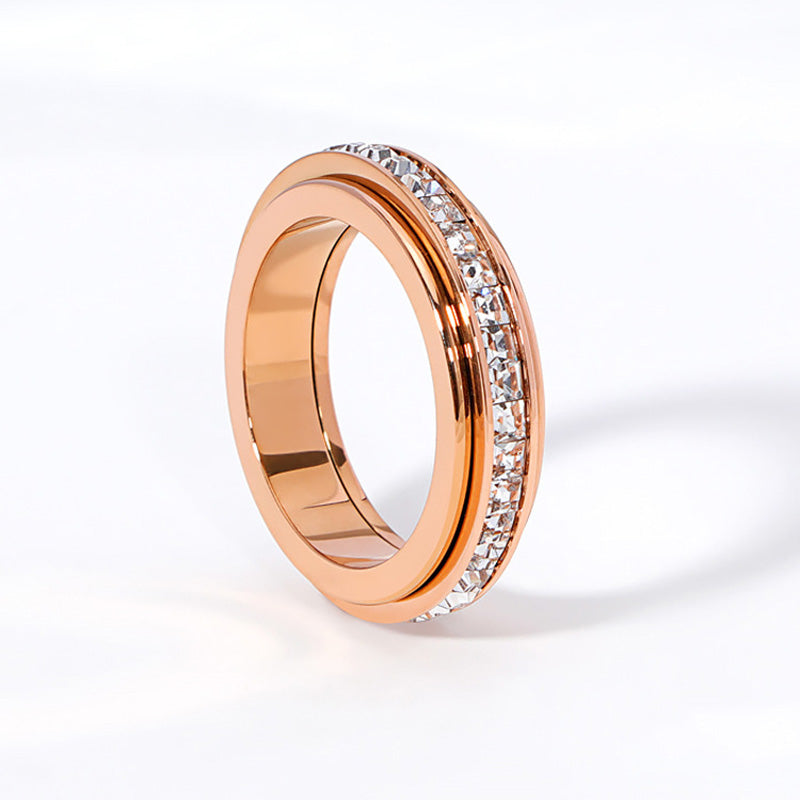 Luxe Stalen Draaibare Spinner Ring – Stijlvol Design & Ontspannende Functie