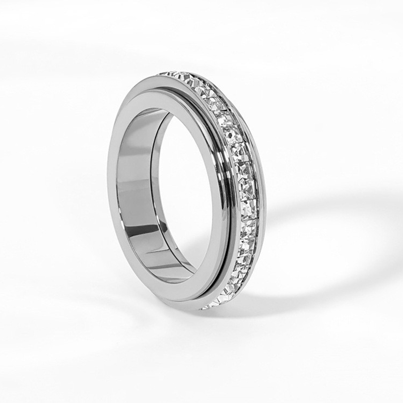 Luxe Stalen Draaibare Spinner Ring – Stijlvol Design & Ontspannende Functie